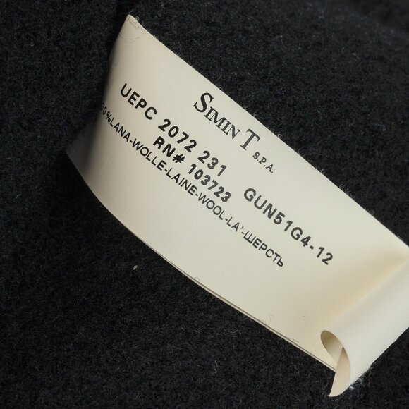 Armani Collezioni Black Boiled-Wool Buttoned Mock-Neck Jacket - Picture 8 of 9